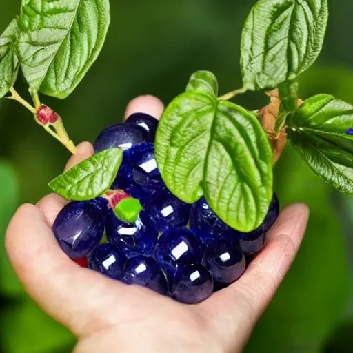 a plant growing cut sapphire gemstones instead of fruit Stable