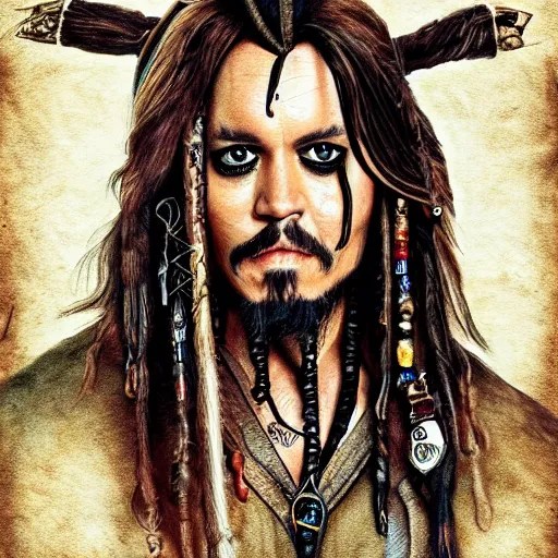 portrait Jack Sparrow dressed like Harry Potter at Stable Diffusion