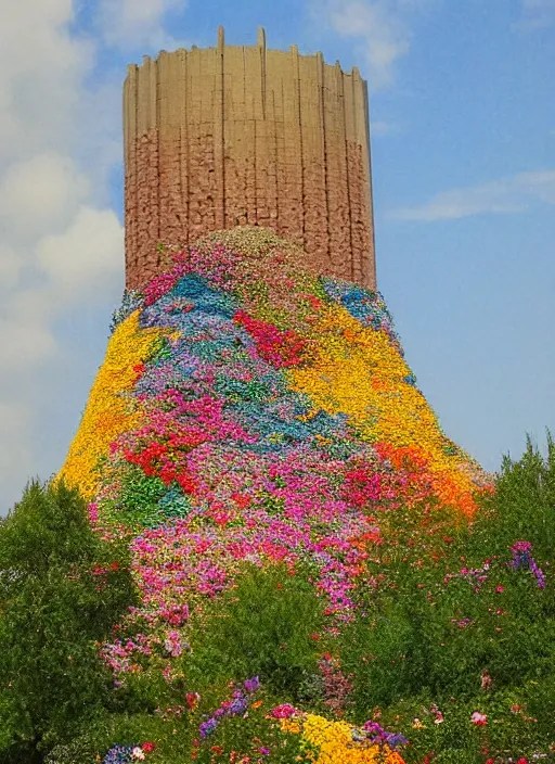 colored photo, the tower of babylon, covered in Stable Diffusion