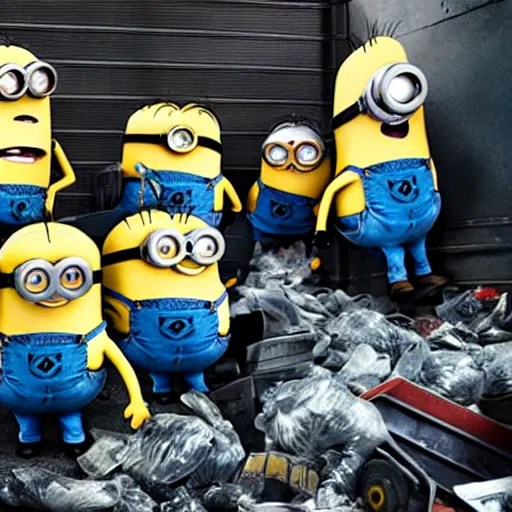 photograph of several minions from despicable me being Stable