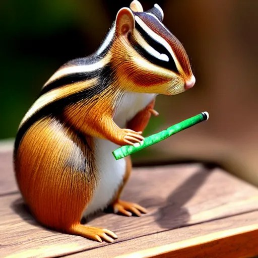 chipmunk smoking cigar, detailed, clean, realistic Stable Diffusion