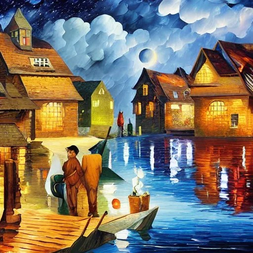 village by james christensen, rob gonsalves, paul Stable Diffusion