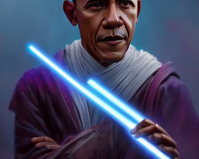 5 5 mm portrait photo of barack obama as mace windu Stable Diffusion