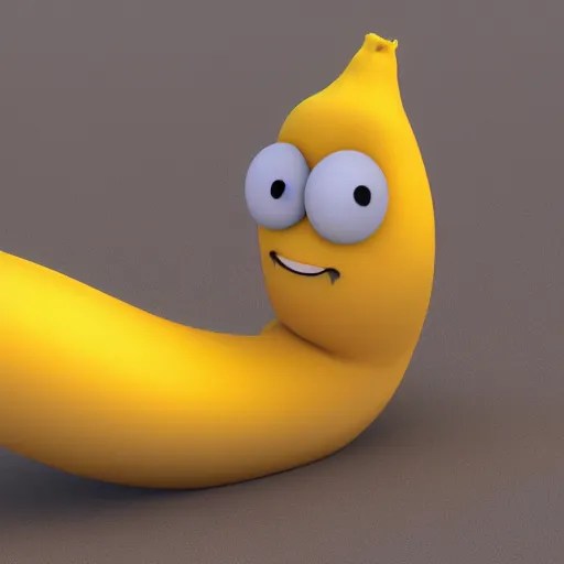 A dancing banana at the beach, 3d render, simplistic Stable Diffusion