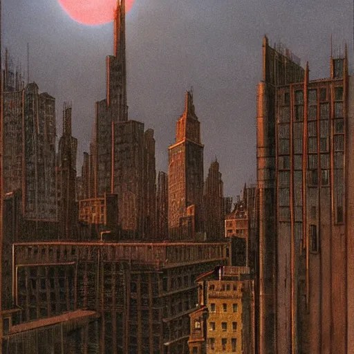 A picture of Gotham City, Batman can be seen standing Stable Diffusion
