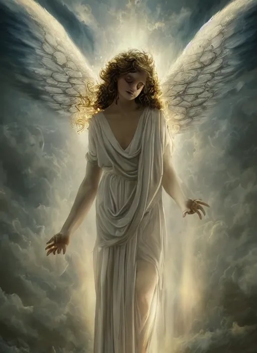 angel landed under the gates of heaven, rococo style, Stable