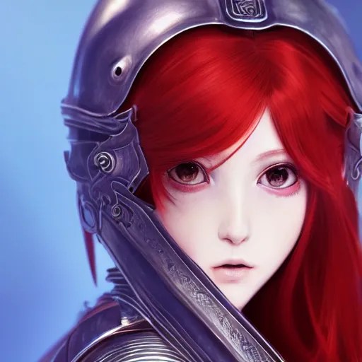 a red haired female knight as an absurdly beautiful, Stable Diffusion