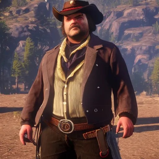 jack black in red dead redemption 2, character render, Stable Diffusion