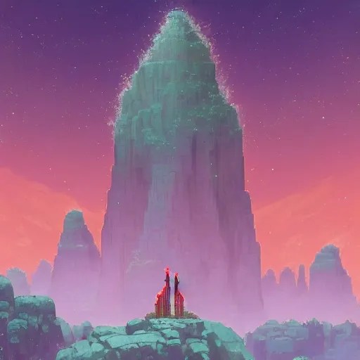 4k Forest Pylon large stone or crystal hovering and Stable Diffusion