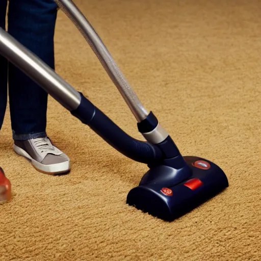close up photograph of a vacuum picking up small items Stable