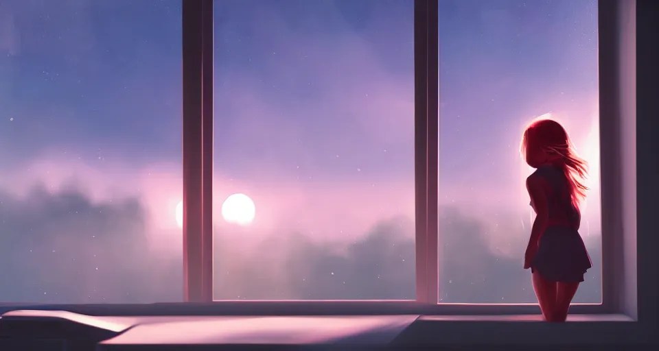 hyperdetailed picture of a girl on the window pane Stable Diffusion OpenArt