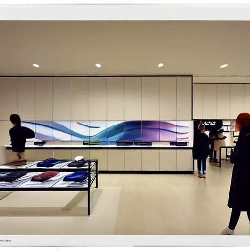 2 0 5 0 s minimalist customer service counter at Stable Diffusion