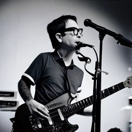 weezer rivers cuomo performing in a little caesar ’ Stable Diffusion