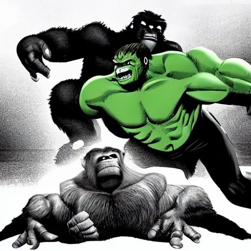 King Kong vs Hulk, Epic Battle Stable Diffusion