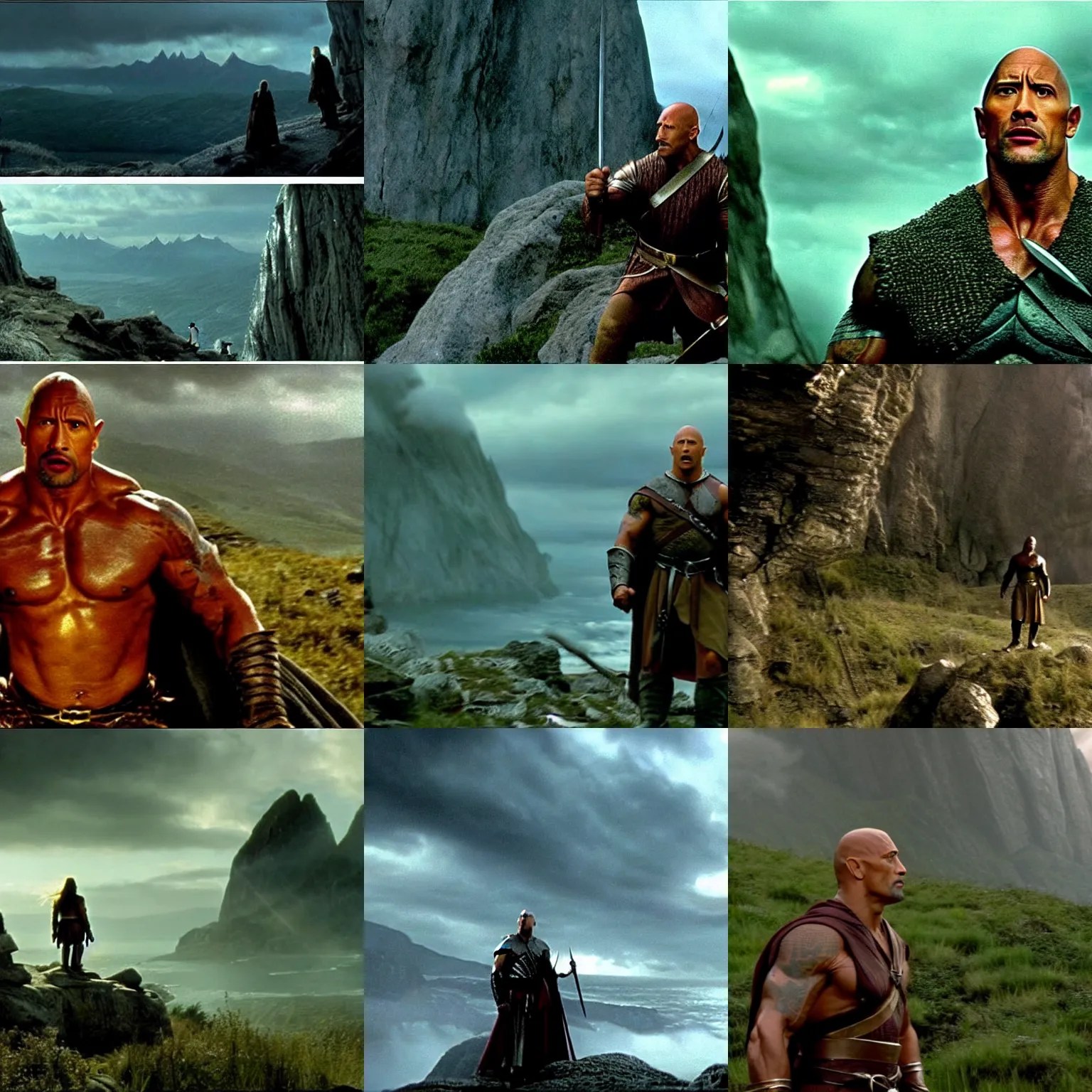 dwayne johnson in lord of the rings, cinematic Stable Diffusion OpenArt