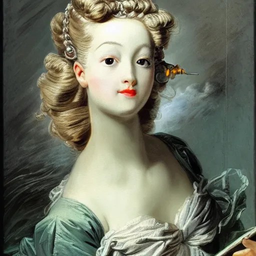 a portrait of a female android by francois boucher Stable Diffusion