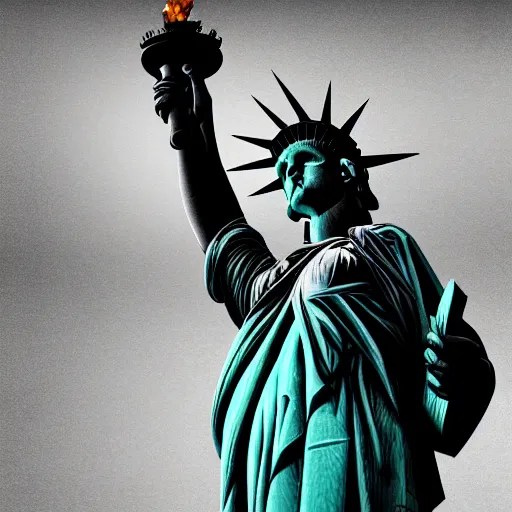 statue of liberty spray painted, vandalized, Stable Diffusion OpenArt