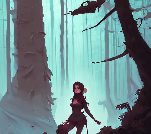 painted woman adventurer in the evil woods, fantasy, Stable Diffusion