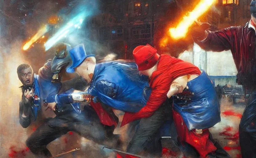 blood vs crip shootout by wayne england and delphin Stable Diffusion OpenArt