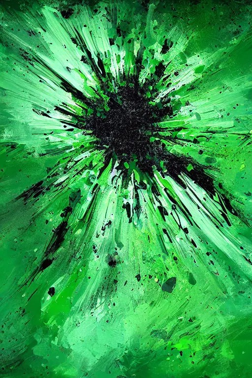 abstract art splash paint, green black. fantasy, Stable Diffusion
