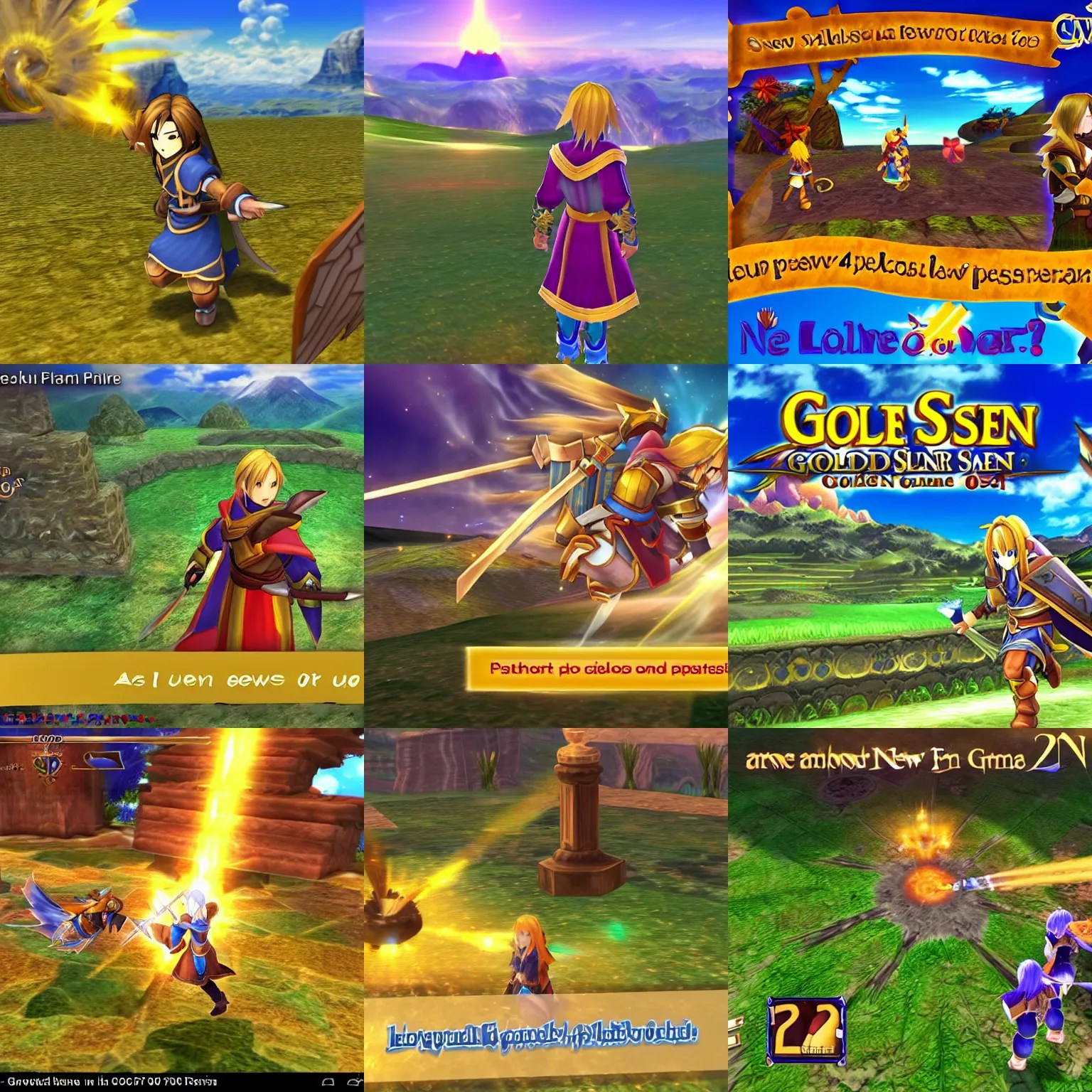 a game screenshot of the new golden sun 4 on nintendo Stable Diffusion