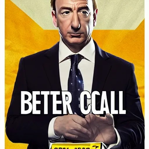 better call saul poster starring jeff bezos, tv show Stable Diffusion