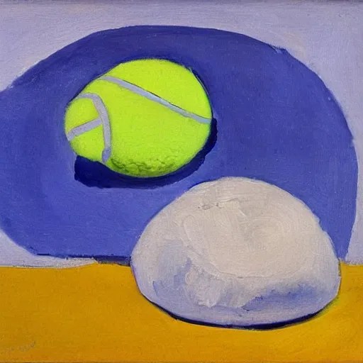 a tennis ball sitting in the sun by Matisse, oil Stable Diffusion