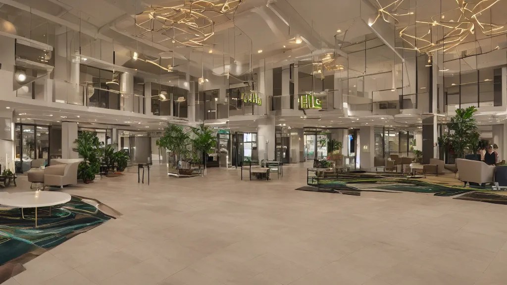 professional photograph of the lobby of hilbert's Stable Diffusion