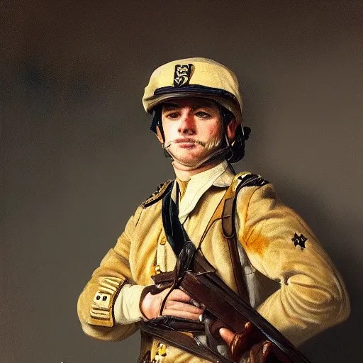 a portrait painting of a cat in military uniform Stable Diffusion