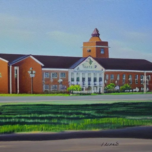 beautiful oil painting of galva elementary school by Stable Diffusion