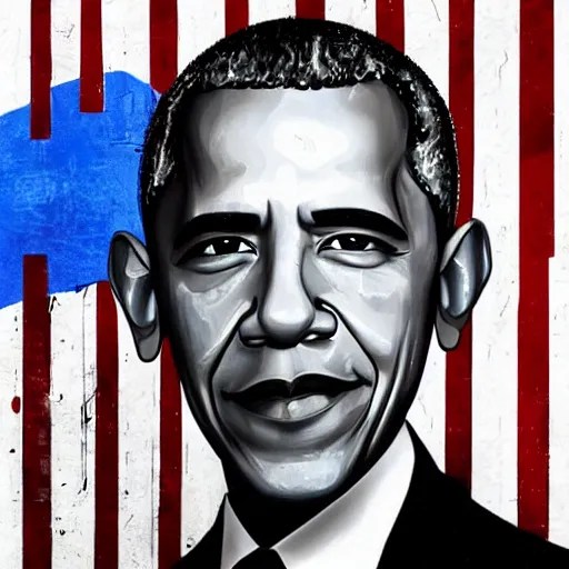 portrait of barack obama as gang leader of the crips Stable Diffusion