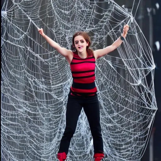 emma watson tied up in a giant spider web | Stable Diffusion