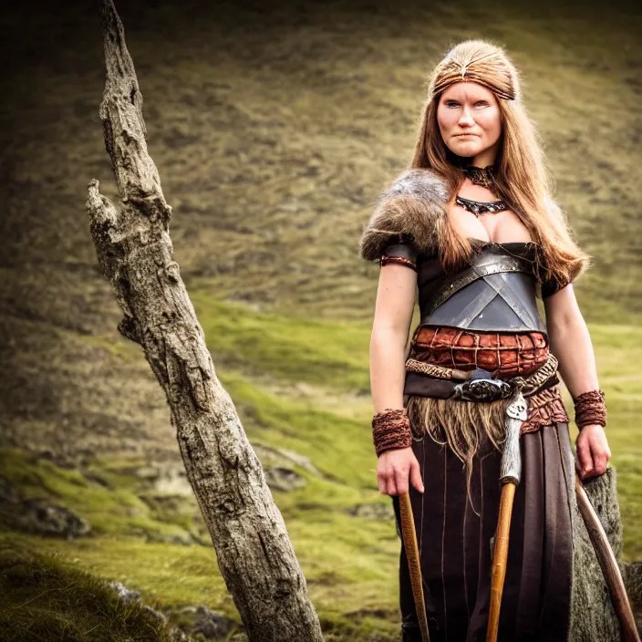 full body photograph of a beautiful!!!! viking woman. Stable Diffusion