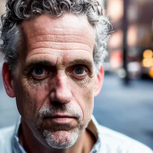 closeup portrait of a Jordan Peterson , new york back Stable