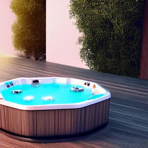 dream jacuzzi by Jordache, hyper realistic, uhd, Stable Diffusion