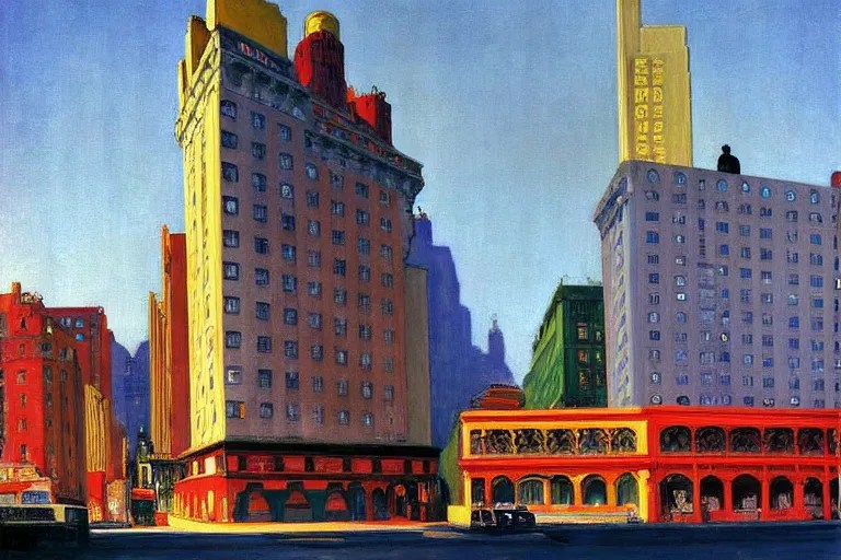 the chelsea hotel, painting by edward hopper and eric Stable