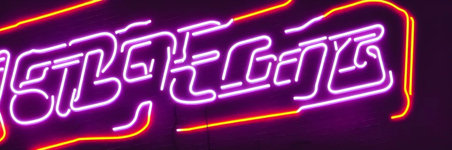 beautiful photography of a neon light tube signage Stable Diffusion