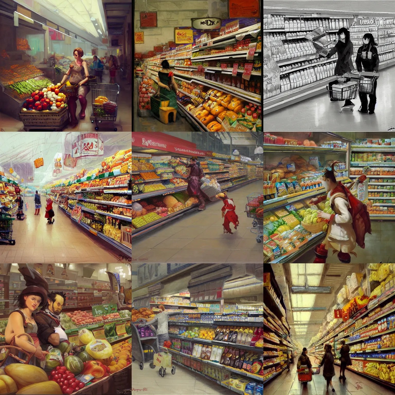 shopping groceries, bayard wu Stable Diffusion OpenArt