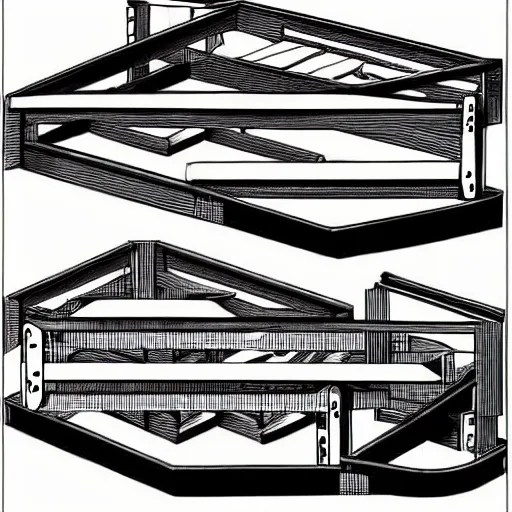 “Ikea bunk bed assembly instructions drawn by mc Stable Diffusion