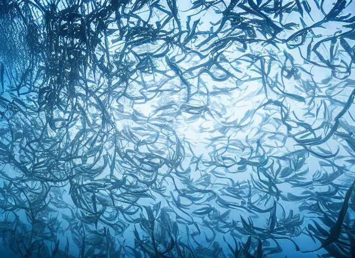 underwater kelp forest beneath the ice of europa, Stable Diffusion