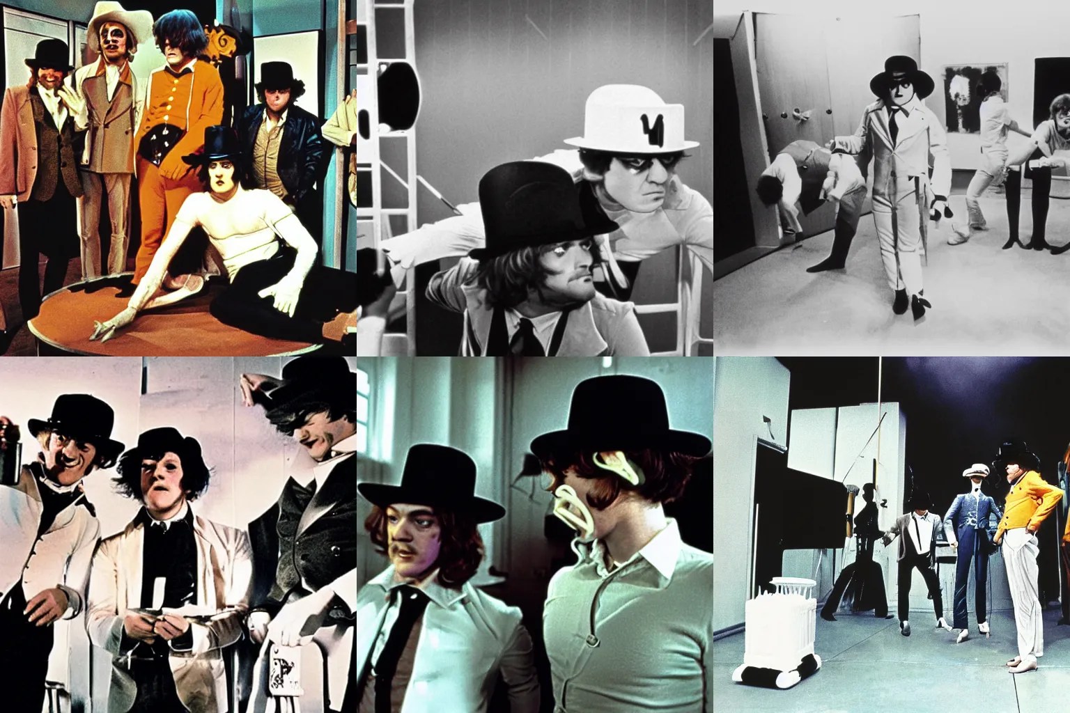 A Clockwork Orange behind the scenes, full color Stable Diffusion