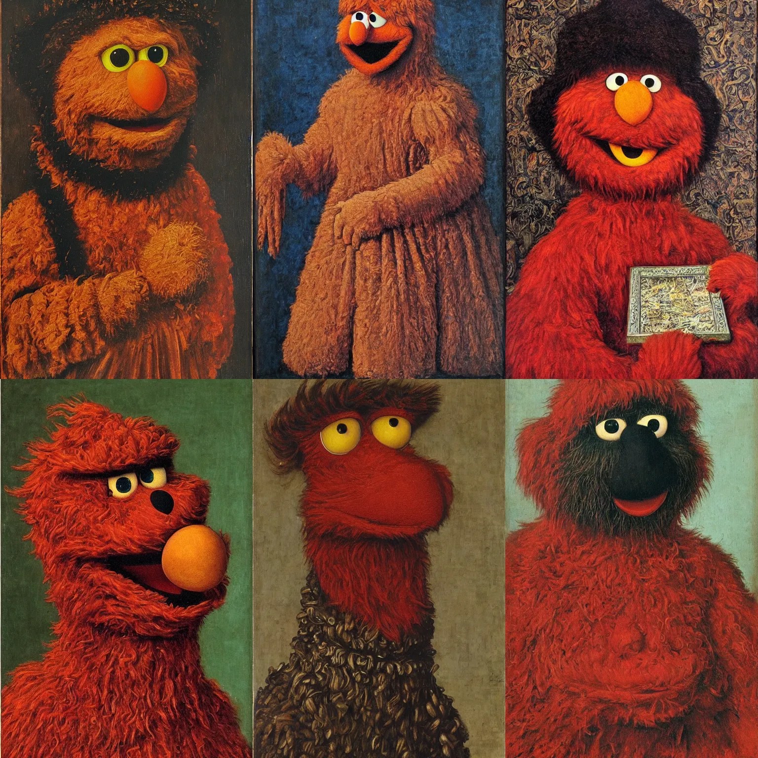portrait of elmo from sesame street, oil painting by Stable Diffusion