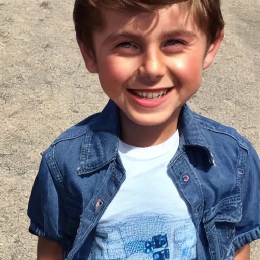 Gigachad 5 year old boy smirks for the camera Stable Diffusion