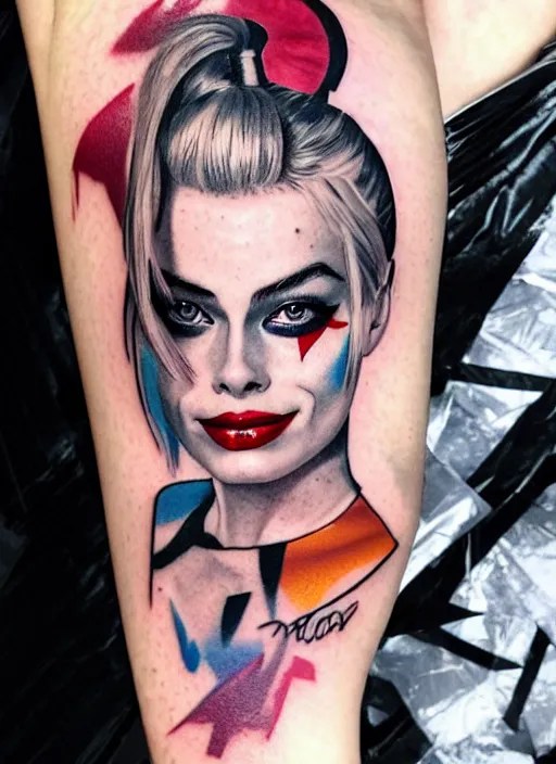 Discover more than 70 harley quinn face tattoos best in.cdgdbentre