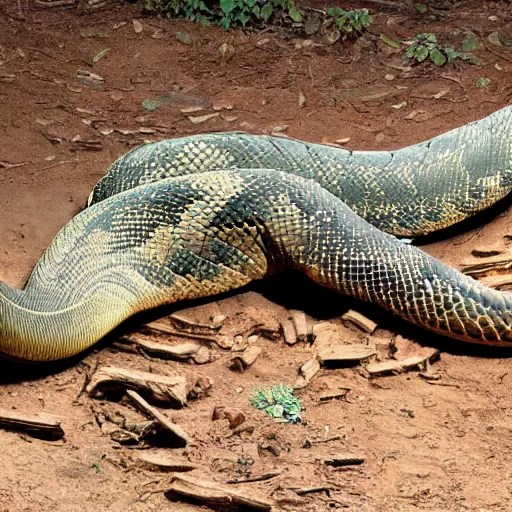 highly detailed picture of an anaconda morphed with Stable Diffusion