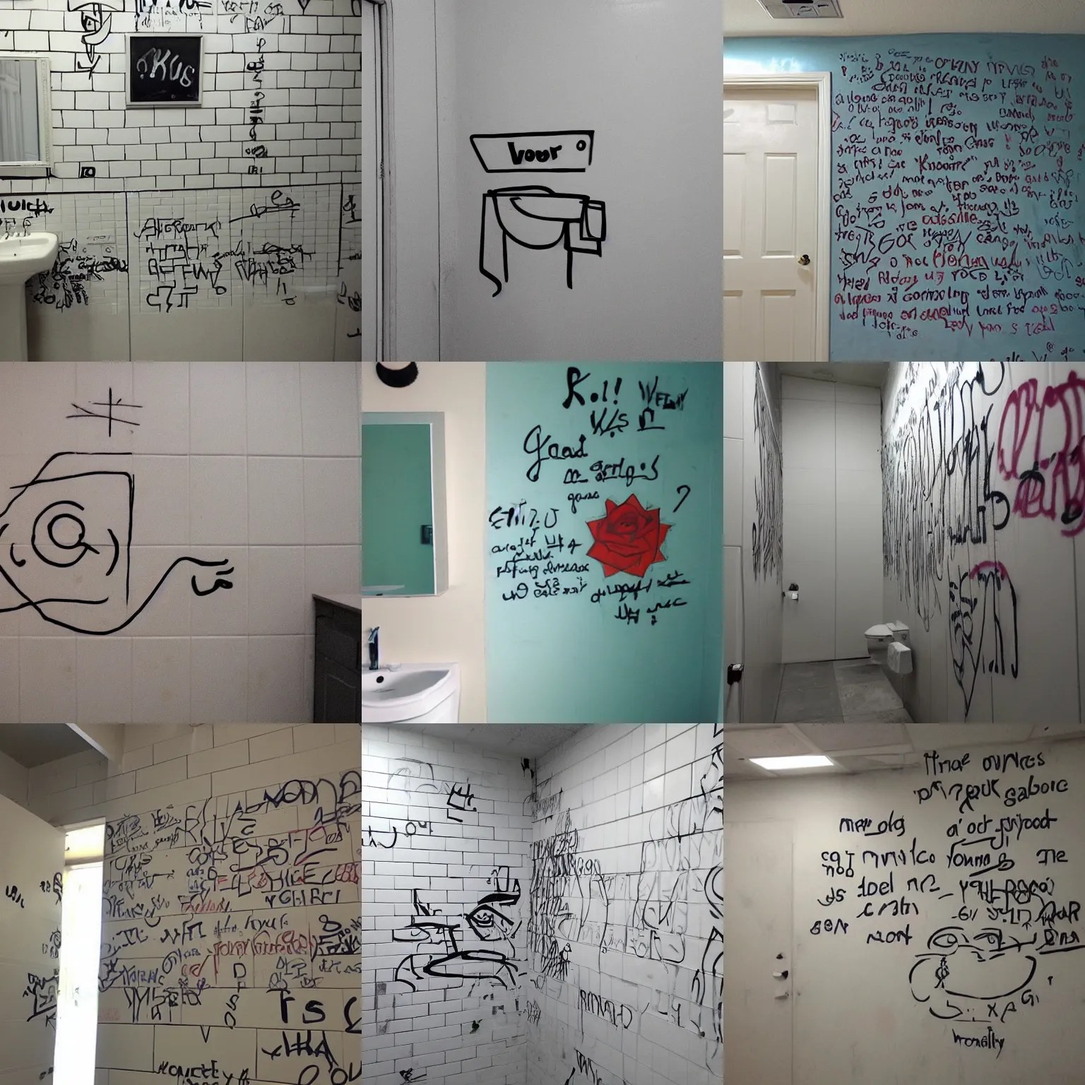 bathroom wall graffiti Stable Diffusion OpenArt
