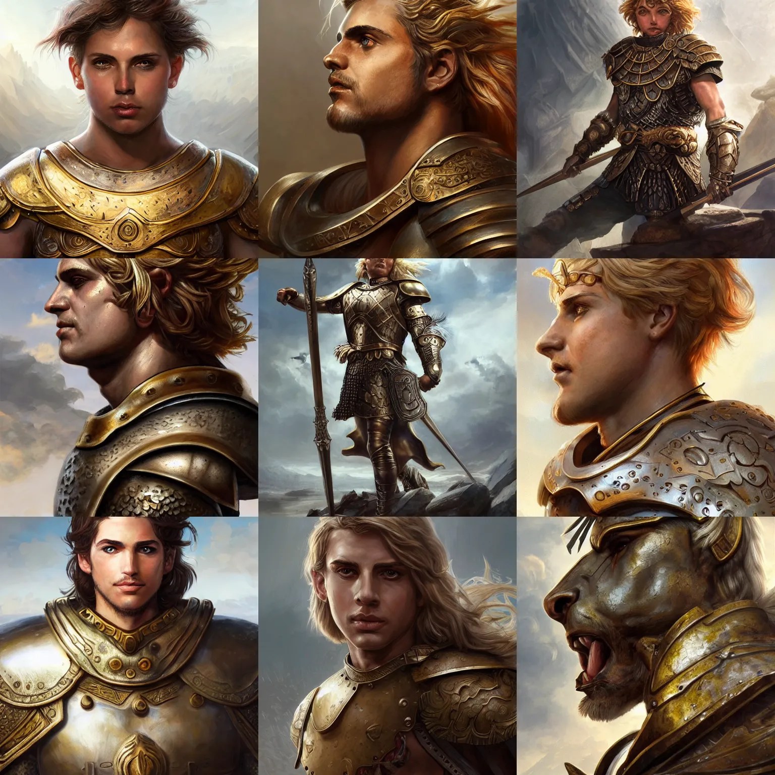 alexander the great, leonine, heterochromia, bronze Stable Diffusion