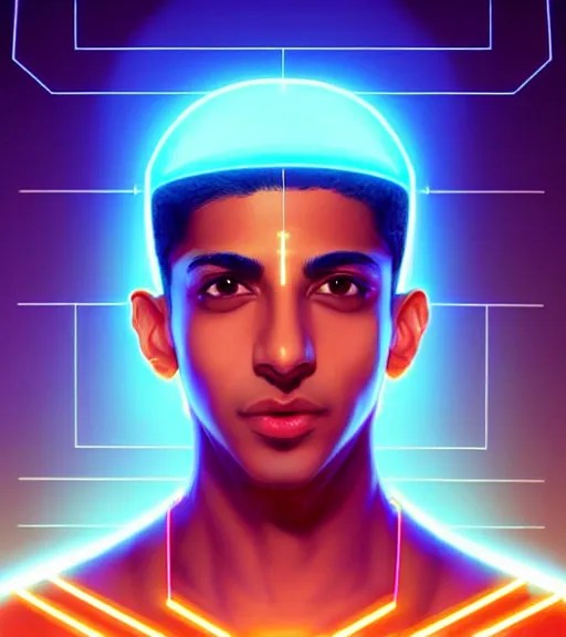 symmetry!! egyptian boy prince of technology, solid Stable Diffusion