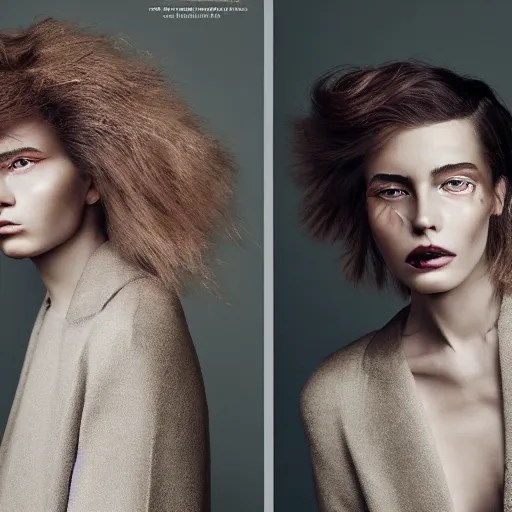 a muted colors natural makeup portrait photograph, Stable Diffusion