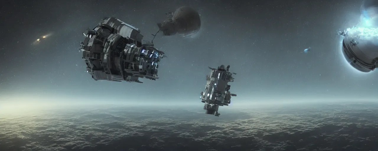 movie still, space scene, dark scifi, unreal engine, Stable Diffusion